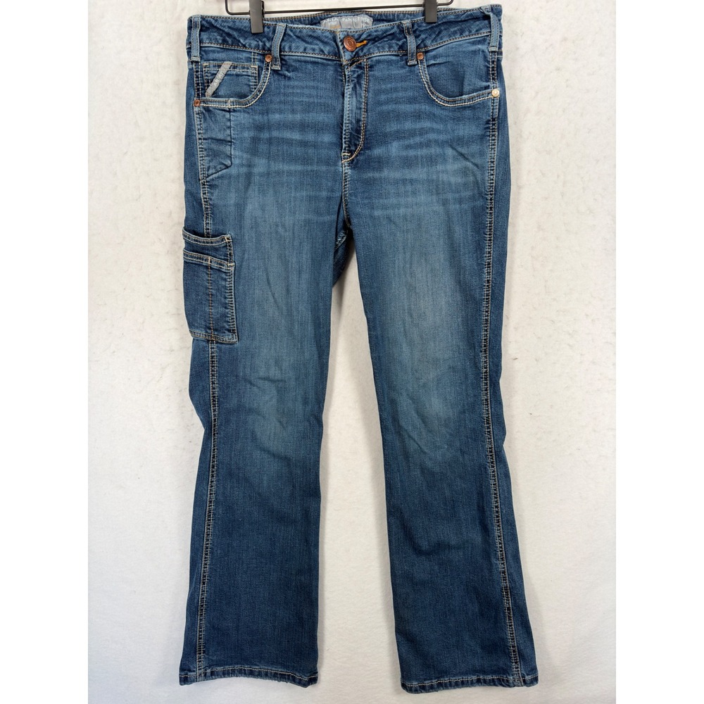 Ariat Rebar Perfect Rise Dot Jeans Womens 33S Medium Wash Utility Straight Leg
